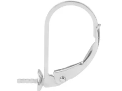 Sterling Silver Continental Ear Wire, Plain Wire With Fixed 4mm Cup