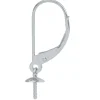 Sterling Silver Continental Ear Wire, 4mm Cup, Plain Wire With A Drop Cup