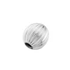 Sterling Silver Corrugated Round 6mm 2 Hole Beads Pack of 5