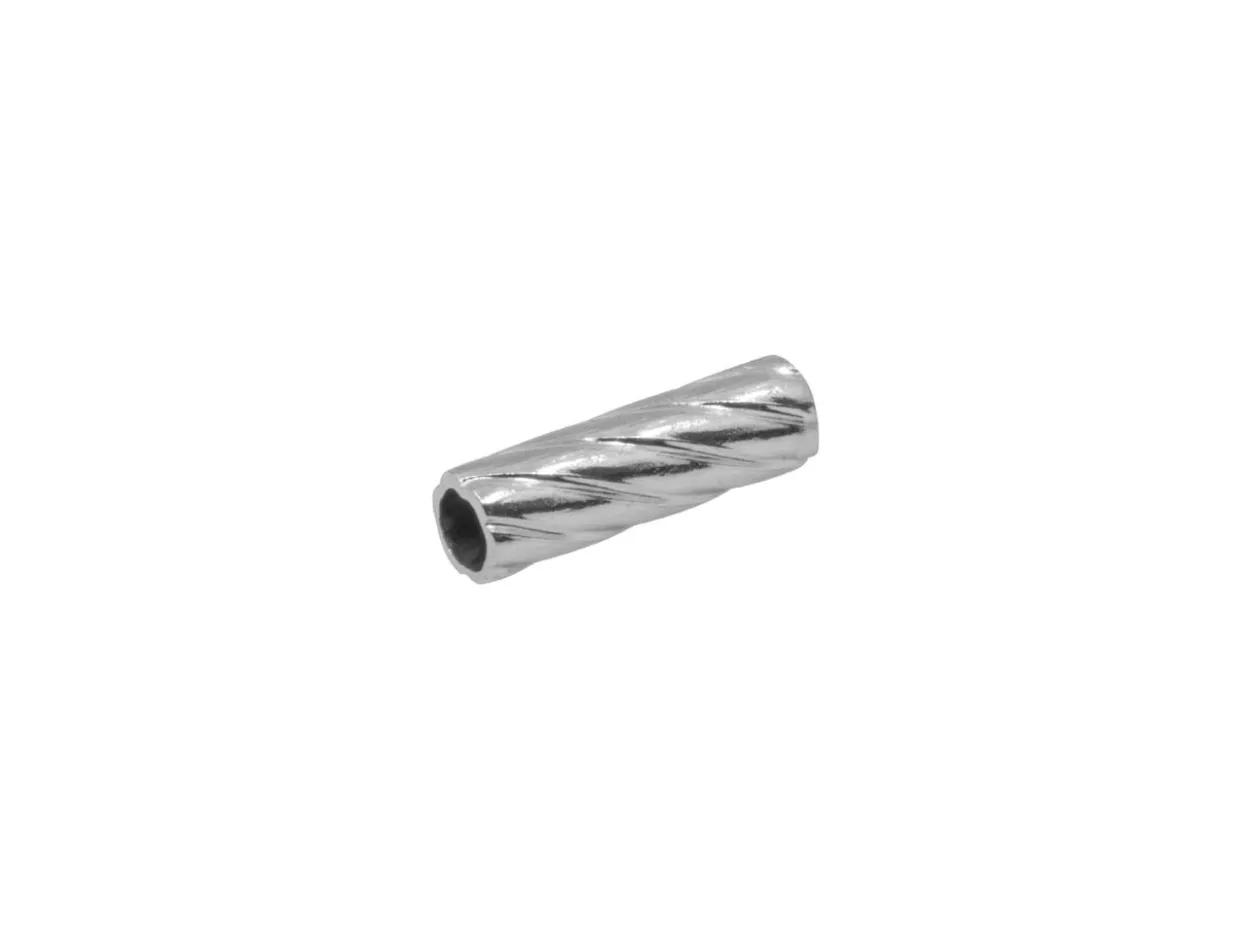 Sterling Silver Corrugated Spiral 6.5x2mm Tube Beads Pack of 25