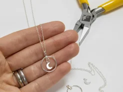 Sterling Silver Crescent Moon Pendant Kit