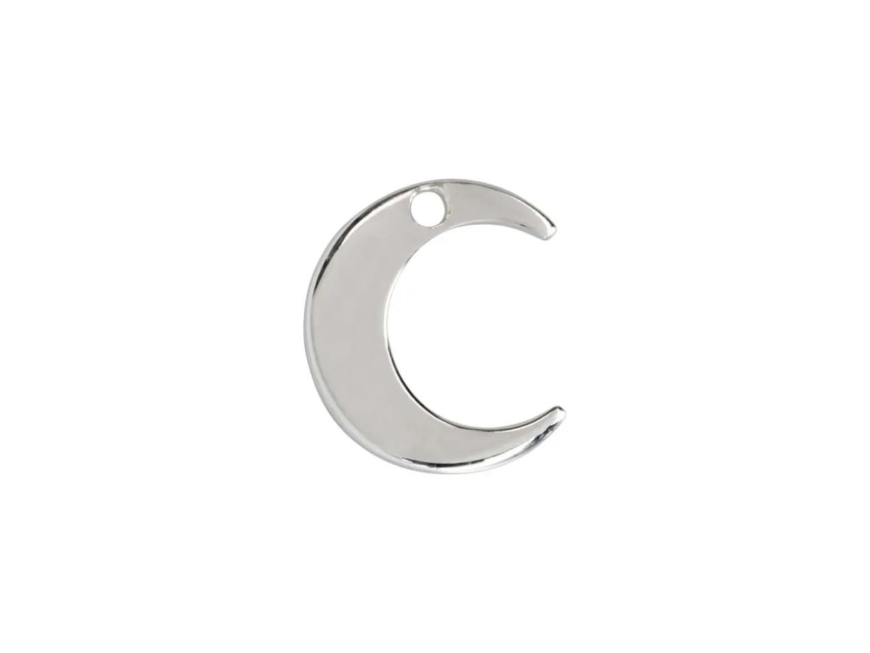 Sterling Silver Crescent Moon Connector 10mm