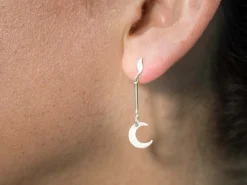 Sterling Silver Crescent Moon Connector 15mm