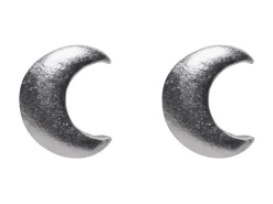 Sterling Silver Crescent Moon Stud Earrings