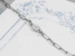 Sterling Silver Cubic Zirconia Marquise Bezel Connector White, 3mm X 6.0mm