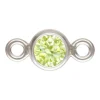 Sterling Silver Cubic Zirconia Round Bezel Connector Lime 3mm