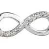 Sterling Silver Cubic Zirconia Set Infinity Connector 20mm