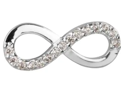 Sterling Silver Cubic Zirconia Set Infinity Connector 20mm