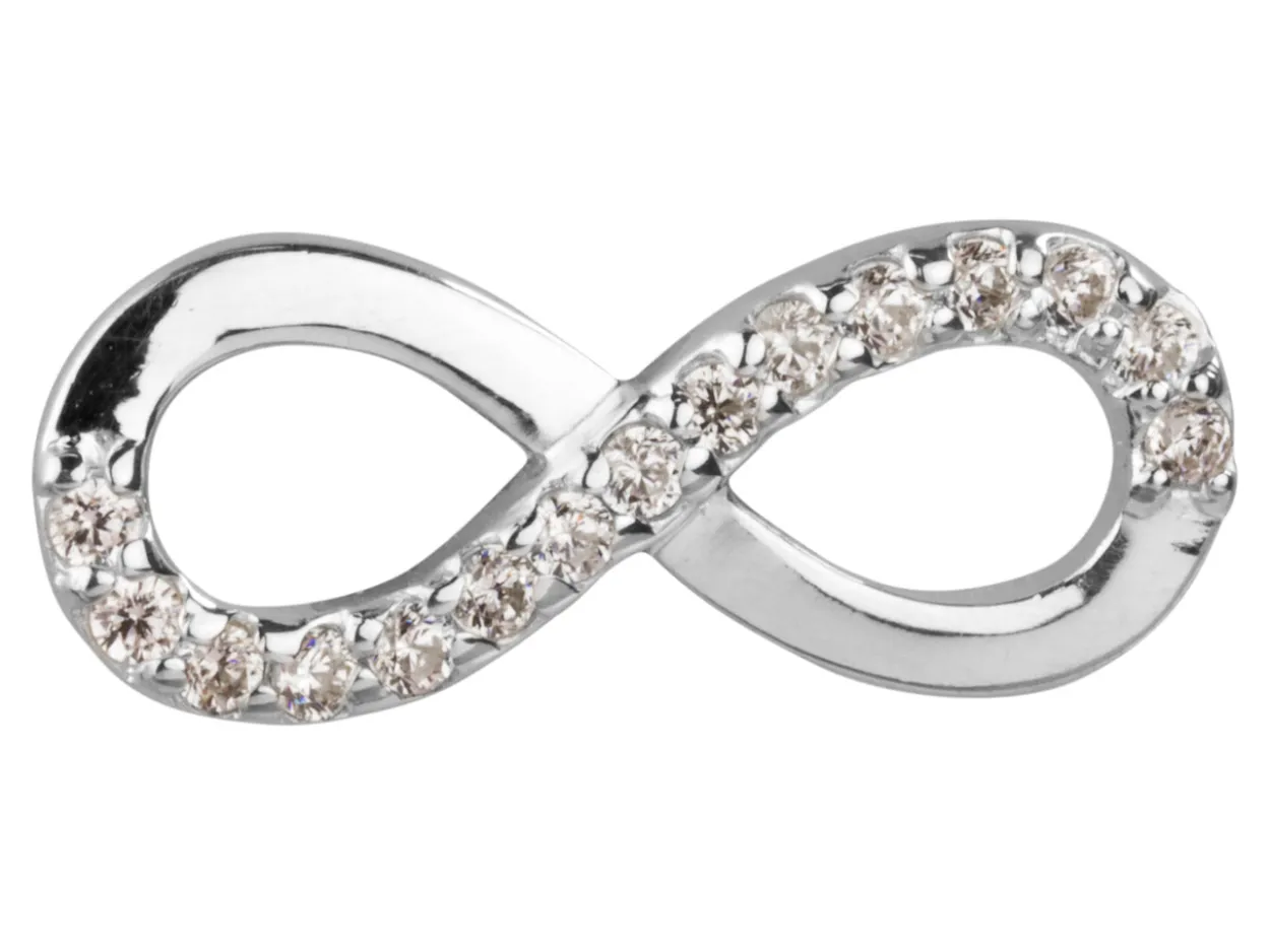 Sterling Silver Cubic Zirconia Set Infinity Connector 20mm
