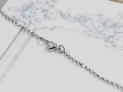 Sterling Silver Cubic Zirconia Heart Bezel Connector White, 3mm