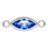 Sterling Silver Cubic Zirconia Marquise Bezel Connector Sapphire, 3mm X 6.0mm