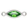 Sterling Silver Cubic Zirconia Marquise Bezel Connector Green, 3mm X 6.0mm