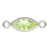 Sterling Silver Cubic Zirconia Marquise Bezel Connector Lime, 3mm X 6.0mm