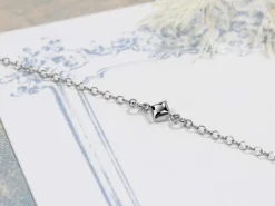Sterling Silver Cubic Zirconia Square Bezel Connector Black, 3mm