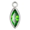 Sterling Silver Cubic Zirconia Marquise Bezel Drop Connector Green, 3mm X 6.0mm