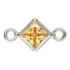 Sterling Silver Cubic Zirconia Square Bezel Connector Champagne, 3mm