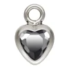 Sterling Silver Cubic Zirconia Heart Bezel Drop Connector Black, 3mm