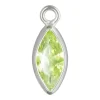 Sterling Silver Cubic Zirconia Marquise Bezel Drop Connector Lime, 3mm X 6.0mm