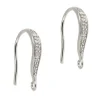 Sterling Silver Cubic Zirconia Stone Set Hookwire With Ring Pack of 2