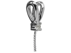 Sterling Silver Cubic Zirconia Set Rabbit Bail With Pin