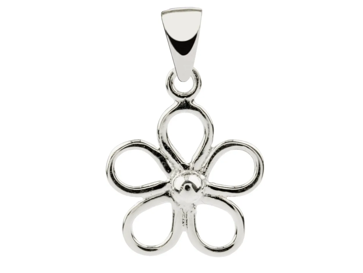 Sterling Silver Cut Out Daisy Pendant