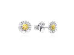 Sterling Silver Daisy Design Stud Earrings