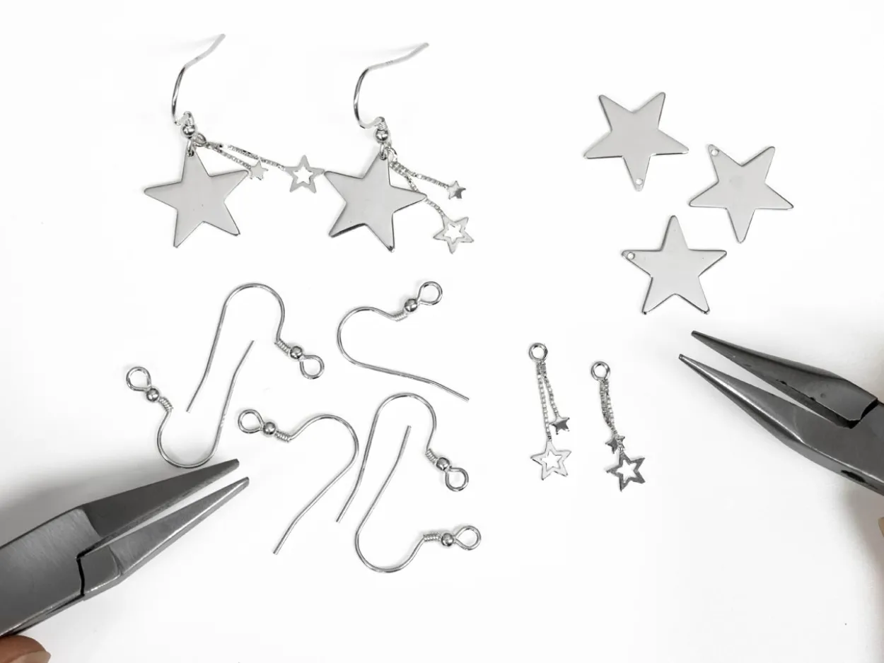 Sterling Silver Dangly Star Earrings Project