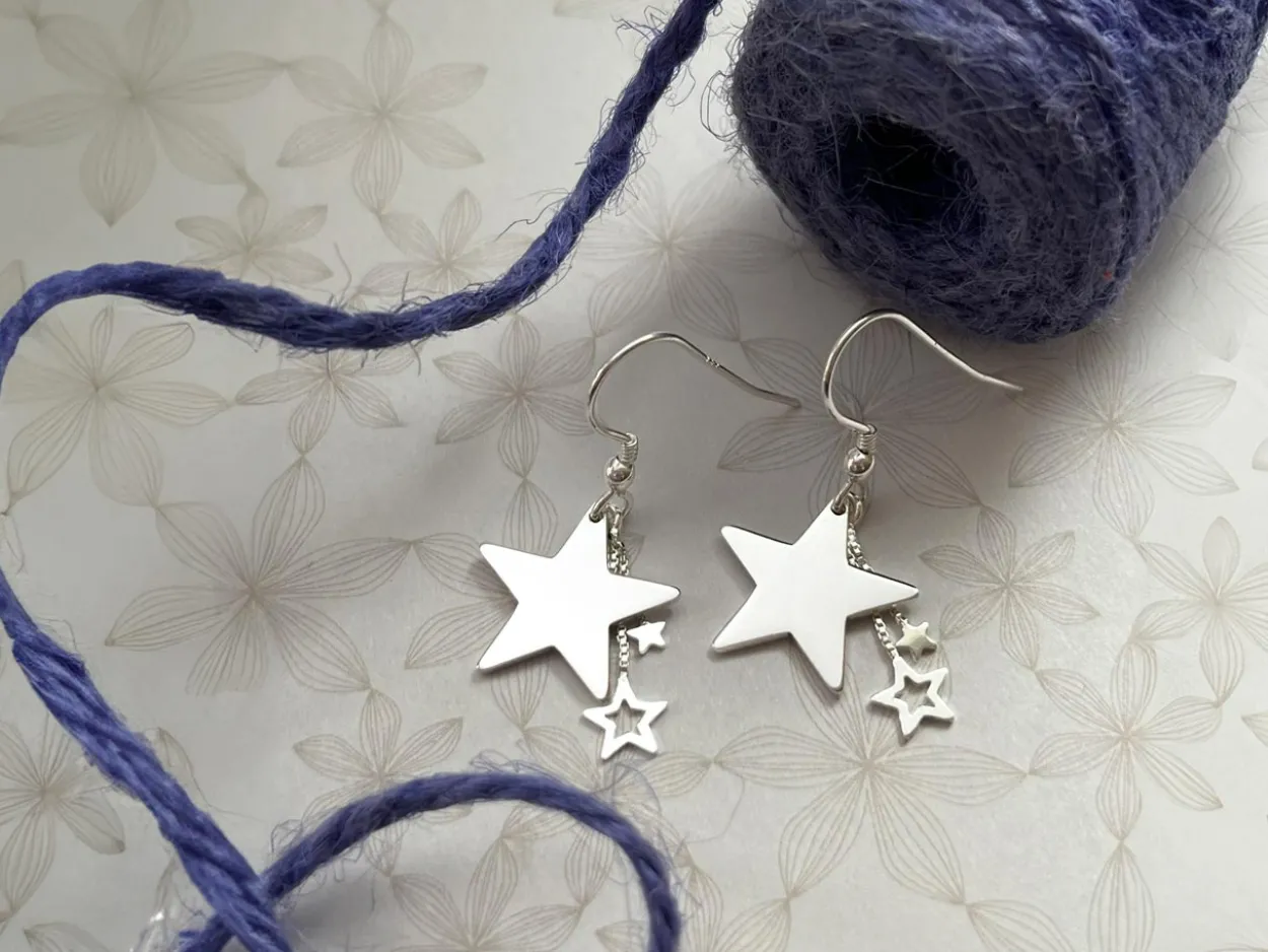 Sterling Silver Dangly Star Earrings Project