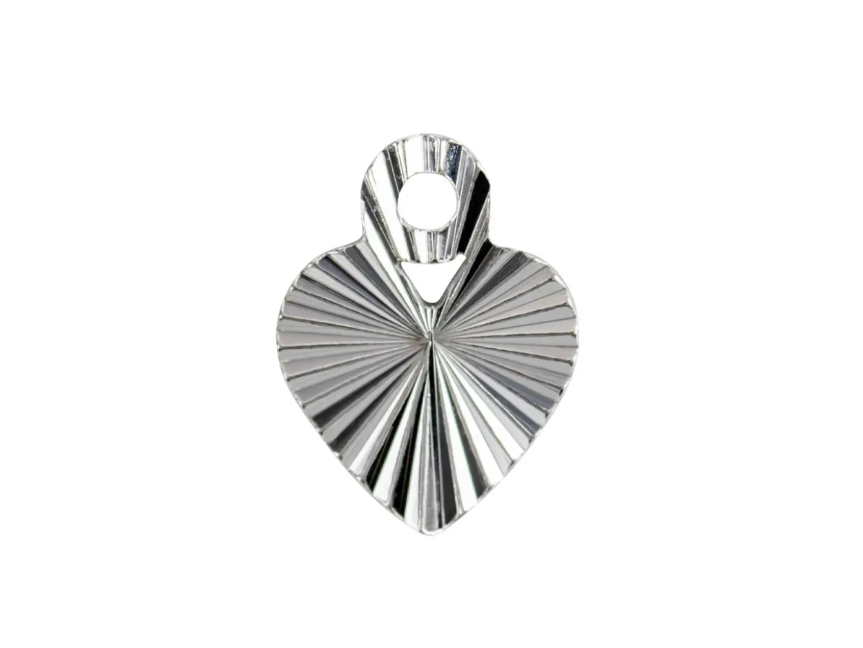 Sterling Silver Diamond Cut Heart Blank 6mm