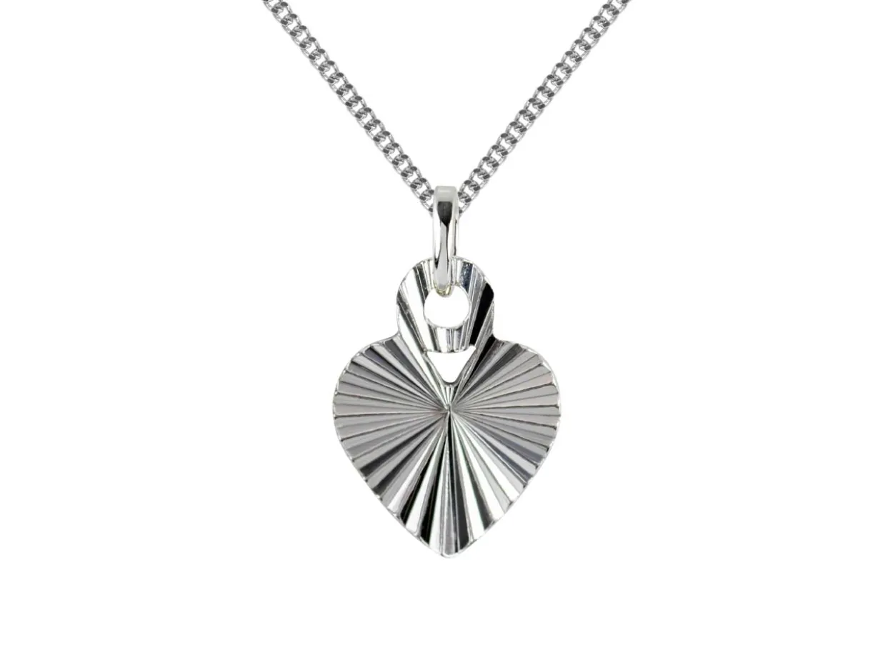 Sterling Silver Diamond Cut Heart Blank 6mm