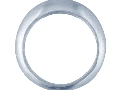 Sterling Silver Domed Ring Plain Hallmarked Widest Point 8mm Size P Hollowed Back With Centre Punch Mark