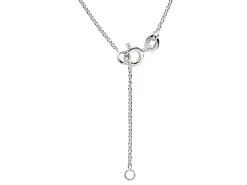 Sterling Silver Double Circle Design Necklet Set With Cubic Zirconia