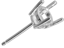 Sterling Silver Double Gallery Ear Stud 15pt, 4 Claw