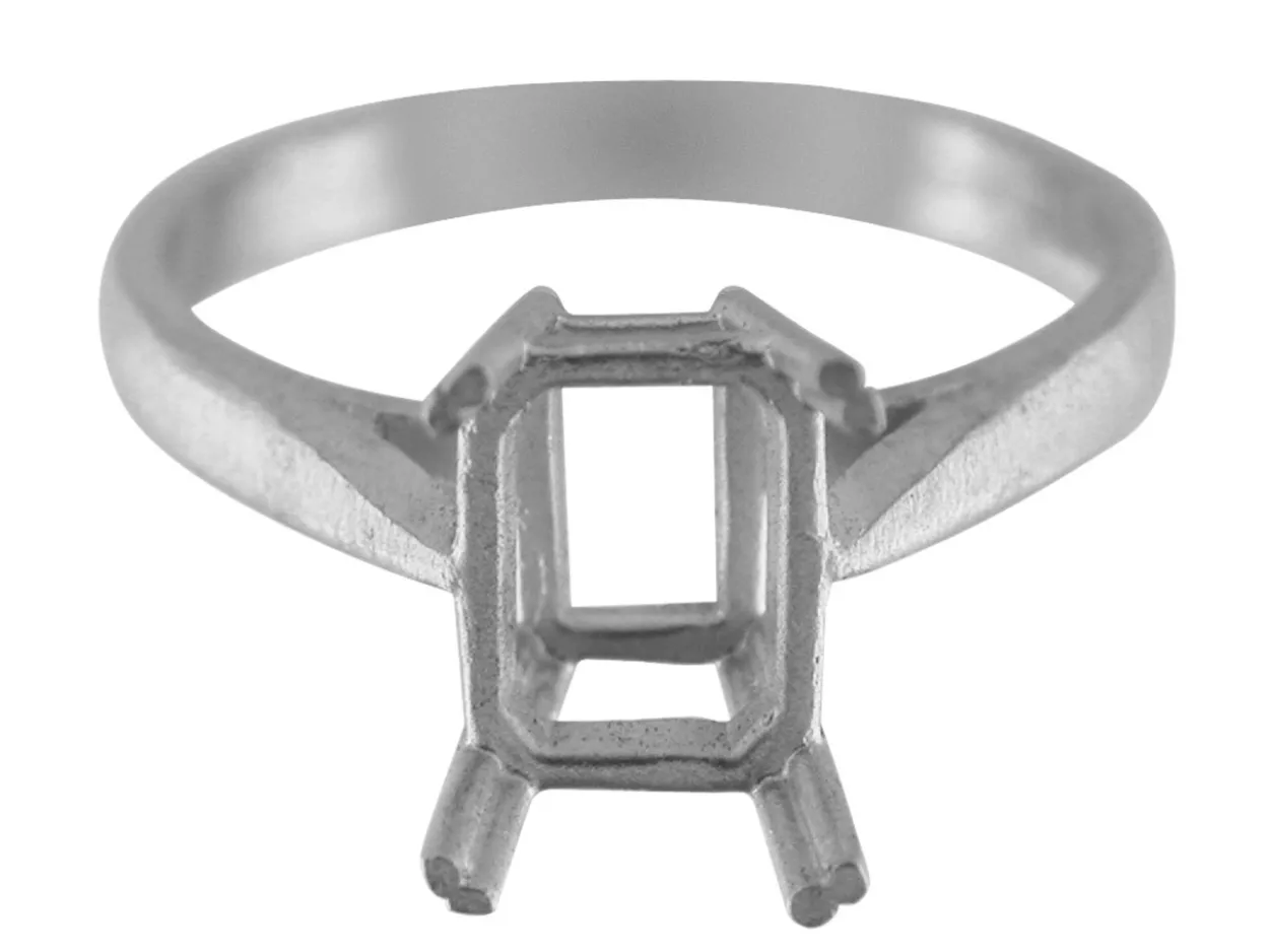 Sterling Silver Dress Octagonal Ring 8x6mm Hallmarked Size N
