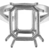 Sterling Silver Dress Octagonal Ring 12x10mm Hallmarked Size O