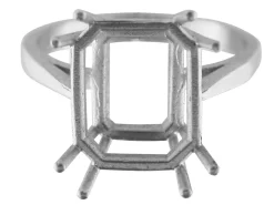 Sterling Silver Dress Octagonal Ring 12x10mm Hallmarked Size O