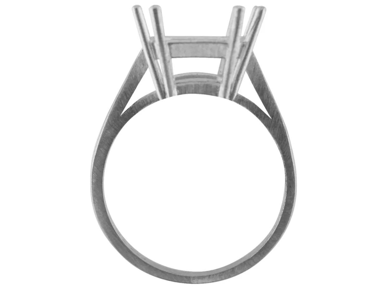Sterling Silver Dress Octagonal Ring 12x10mm Hallmarked Size O