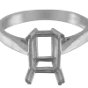 Sterling Silver Dress Octagonal Ring 10x8mm Hallmarked Size N