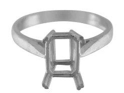 Sterling Silver Dress Octagonal Ring 10x8mm Hallmarked Size N