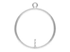 Sterling Silver Drop Round With Peg Inside 15mm