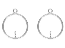 Sterling Silver Drop Round With Peg Inside 15mm