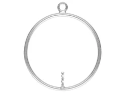 Sterling Silver Drop Round With Peg Inside 20mm