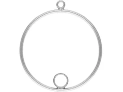 Sterling Silver Drop Round With 4mm Bezel Inside 25mm