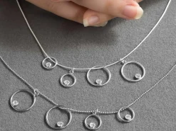 Sterling Silver Drop Round With 4mm Bezel Inside 25mm