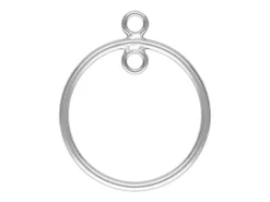 Sterling Silver Drop Round With Closed Jump Ring Inside 15mm