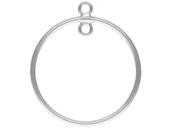 Sterling Silver Drop Round With Closed Jump Ring Inside 20mm