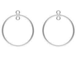 Sterling Silver Drop Round With Closed Jump Ring Inside 20mm