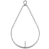 Sterling Silver Drop Teardrop With Peg Inside 29mm X 20mm