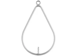 Sterling Silver Drop Teardrop With Peg Inside 29mm X 20mm