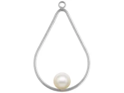 Sterling Silver Drop Teardrop With Peg Inside 29mm X 20mm